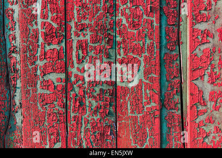 Laufbelag vintage Textur Hintergrund rot closeup gesprungene Schale von lackierten Stockfoto