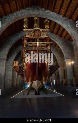 Galera Real (1568), Maritime Museum of Barcelona, Relais Drassanes, Royal Shipyards of Barcelona, Museu Marítim de Barcelona, Barcelona, ​​Catalonia Stockfoto