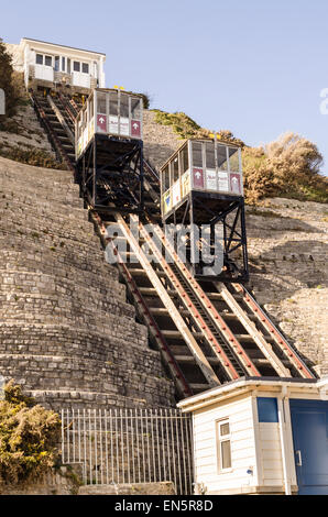 West Cliff Railway, West Cliff Lift, Standseilbahn Bournemouth UK Stockfoto