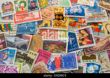 Stempel-Kollektion-Hintergrund Stockfoto