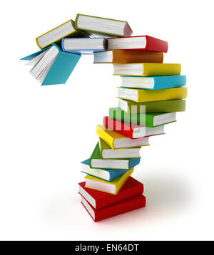 Frage-Symbol von farbigen Bücher Stockfoto