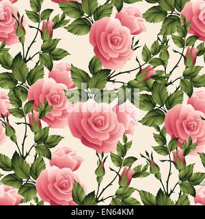 Nahtlose rose Blumenmuster. Vektor-Illustration. EPS 10 Stock Vektor