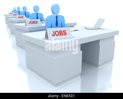 Jobcenter: Arbeitgeber sucht Mitarbeiter. 3D-Konzept. Stockfoto