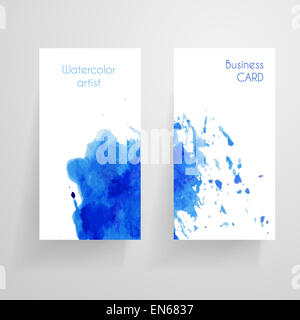 Aquarell Cbusiness Kartenvorlage. Stockfoto