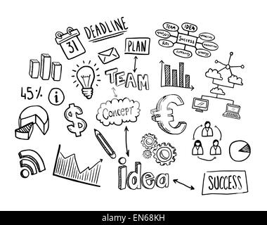 Handgezeichnete Business Icons Vektor Stock Vektor