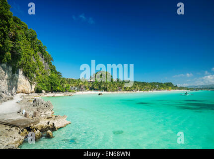 Boracay Island Philippinen tropischen Diniwid Strandblick Richtung Festland Stockfoto