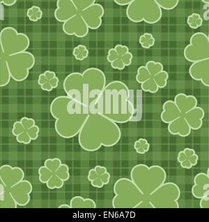 Nahtlose Muster St. Patricks Day Kleeblatt. Vektor-illustration Stock Vektor