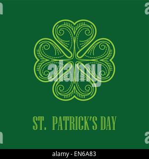 Lineare Monogramm Saint Patricks Day Karte. Vektor-illustration Stock Vektor