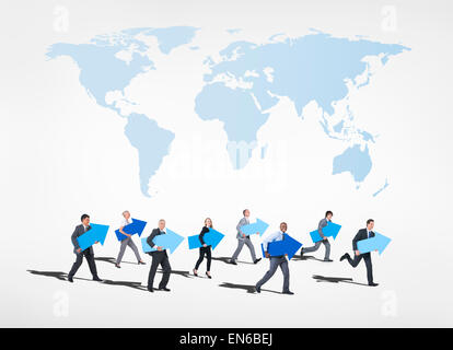 Gruppe von Geschäftsleuten, ich freue mich auf die Zukunft. Stockfoto