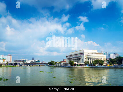 nationalen Post und Fluss in der Innenstadt von Manila City Philippinen Stockfoto