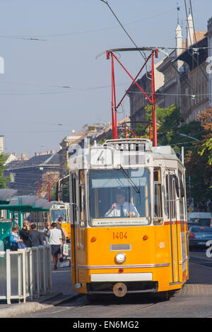 Straßenbahn in Pest, Budapest, Ungarn Stockfoto