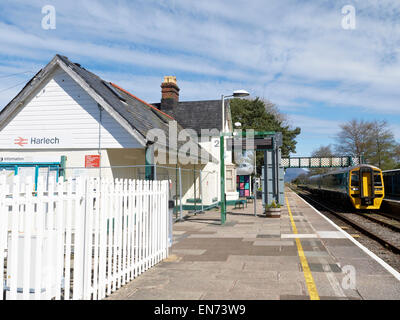 Bahnhof Harlech Gwynedd Wales UK Stockfoto
