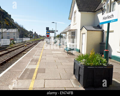 Bahnhof Harlech Gwynedd Wales UK Stockfoto