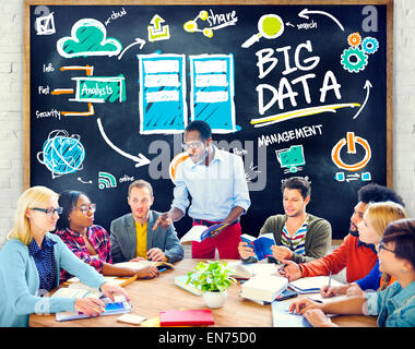 Vielfalt Menschen Big Data lernen Informationen Studium Konzept Stockfoto