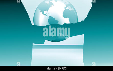 Zusammengesetztes Bild von Close Up auf zwei Geschäftsleute Händeschütteln Stockfoto