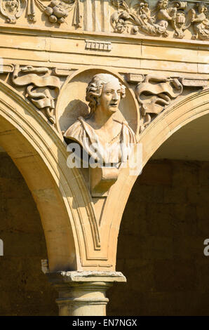 Steinarbeiten Detail, St Johns College, Universität Oxford, Oxford, Großbritannien Stockfoto