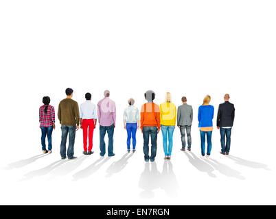 Rückseiten der multi-ethnischen und Textfreiraum Stockfoto
