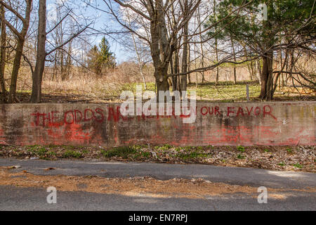 Leeren Straßen von der verlassenen Stadt Centralia, PA, wo eine Mine-Feuer, das im Jahre 1962 begann bis zum heutigen Tag brennt weiter. Stockfoto