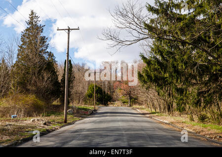 Leeren Straßen von der verlassenen Stadt Centralia, PA, wo eine Mine-Feuer, das im Jahre 1962 begann bis zum heutigen Tag brennt weiter. Stockfoto