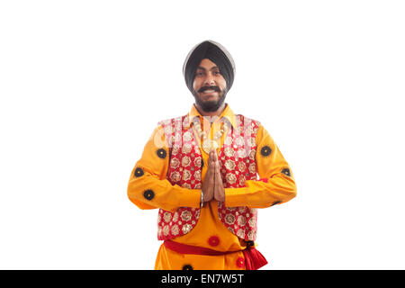 Porträt eines Sikh Gruß Stockfoto