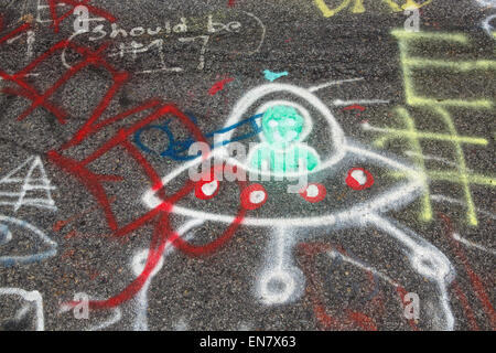 Alten Route 61 oder Graffiti-Autobahn in Centralia, Pennsylvania, wo ein Bergwerk-Feuer, das im Jahre 1962 begann bis zum heutigen Tag brennt weiter. Stockfoto