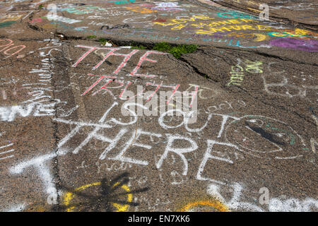 Alten Route 61 oder Graffiti-Autobahn in Centralia, Pennsylvania, wo ein Bergwerk-Feuer, das im Jahre 1962 begann bis zum heutigen Tag brennt weiter. Stockfoto