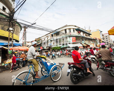 Straßenszene in Phnom Penh, Kambodscha, Asien. Stockfoto