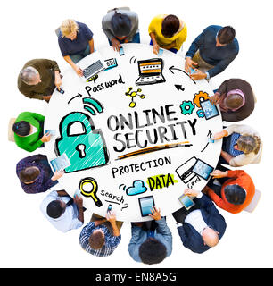 Online-Sicherheit Schutz Internet Sicherheit Menschen Technologiekonzept Stockfoto