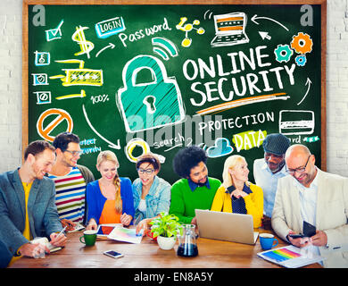 Online-Sicherheit Schutz Internetsicherheit lernen Bildungskonzept Stockfoto