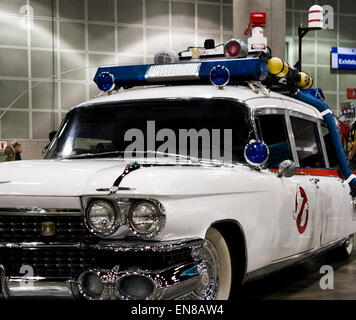 Der original Ghostbusters-Kombi aus dem Film auf dem Display an Stan Lee Comikaze Expo in Los Angeles, Kalifornien. Stockfoto