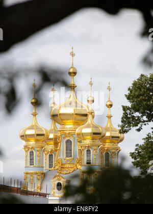 Goldene Kuppel der Katharinenpalast, befindet sich in Tsarskoye Selo (Puschkin), Sankt Petersburg, Russland Stockfoto