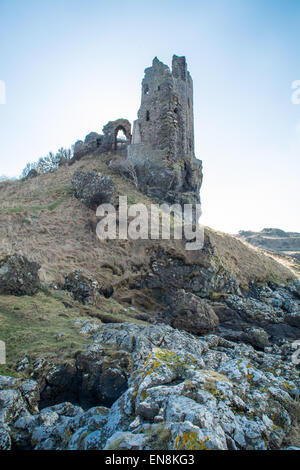 Dunure Burg stand auf der Landzunge in South Ayrshire, Schottland Stockfoto