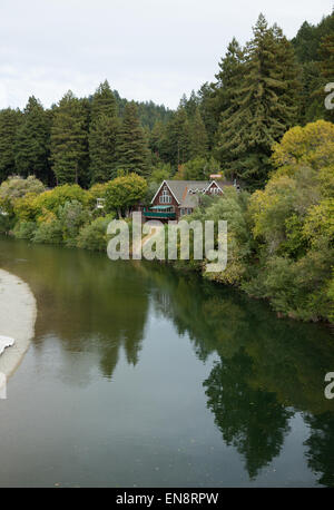 Die Highland Dell Lodge auf dem russischen Fluss in Monte Rio Kalifornien. Stockfoto