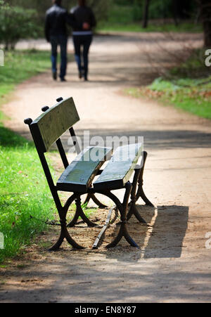 Leere Bank Stockfoto