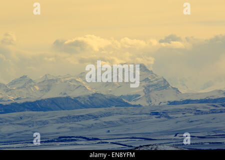 Sonnenuntergang in den Bergen, Nordkaukasus, Pjatigorsk, Russland. Stockfoto