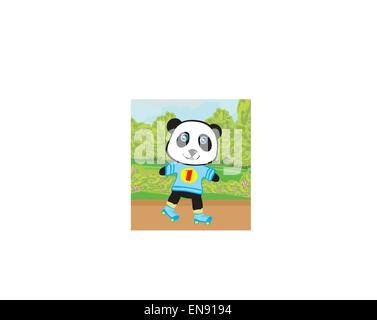 Inlineskating für Panda Stock Vektor
