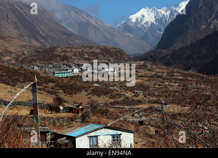 Langtang-Dorf im Jahr 2012 Stockfoto