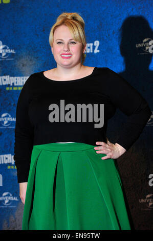 Berlin, Deutschland. 29. April 2015. Australische Schauspielerin Rebel Wilson kümmert sich um den Fototermin für He neuen Film "Pitch Perfect 2" im Hotel Ritz in Berlin, Deutschland. Bildnachweis: Dpa picture Alliance/Alamy Live News Stockfoto