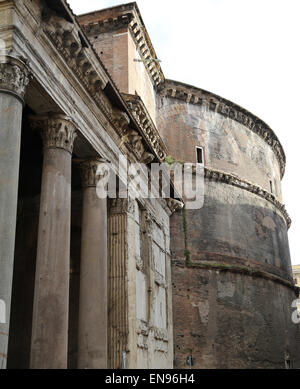 Italien. Rom. Pantheon. Römischer Tempel. Von außen. Stockfoto