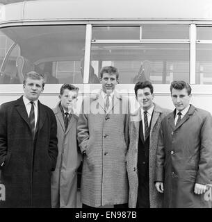 Bolton Wanderers junge vorderste Linie. l-r: F.Lee, Gordon Taylor, B.Bromley und D.Butler. 20. März 1963 Stockfoto