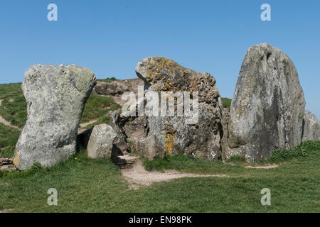 England, Wiltshire, Avebury, West Kennet Long Barrow Stockfoto