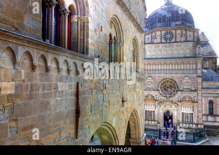 Italien, Lombardei, Bergamo Alta, Colleoni Kapelle und Kirche Santa Maria Maggiore Stockfoto