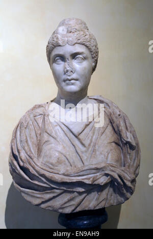 Faustina die ältere (100-140). Roman Empress und Ehefrau des Kaisers Antoninus Pius. Marmor. 2. Jahrhundert n. Chr. Von Esquilin. Rom. Stockfoto