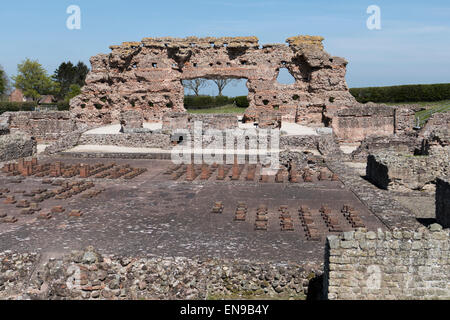 England, Shropshire, Wroxeter Roman Stadt, alte Bäder & Reste der Stadtmauer Stockfoto