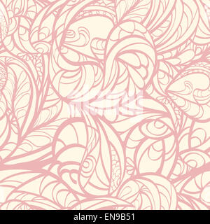 Rosa hand gezeichnete Zentangle floral seamless. Template-Design für Karten oder Poster. Stockfoto