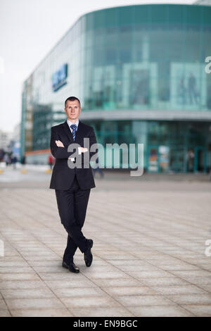 Geschäftsmann in der Stadt Stockfoto