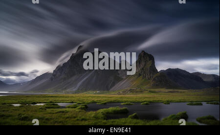 Berg-Landschaft, Hvalsnes, Ost-Island Stockfoto