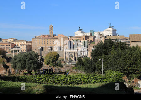 Italien. Rom. Das Forum Romanum. Panorama. Stockfoto