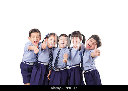 indische Kinder Gruppe Freunde Schüler Spaß Stockfoto