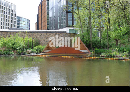 Viewpoint - ein Auftragswerk des Finish-Institut in London und die Architektur-Stiftung. Es ist eine schwimmende Plattform für die Anzeige Stockfoto